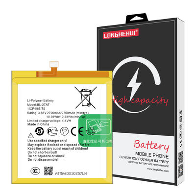 BL-27AT テクノ ファントム 6 A6 3.85V 2750mAh リチウムイオンポリマーバッテリーのオリジナル携帯電話交換バッテリー