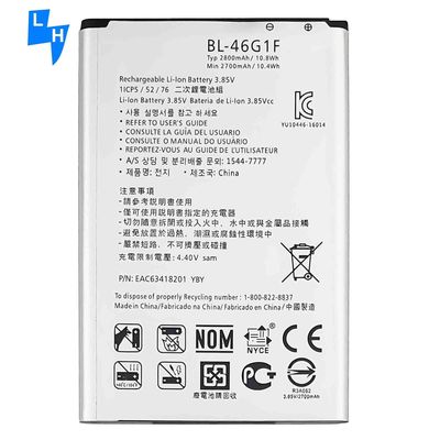 2800mAh BL-46G1F X400 M250N LG K10 2017 K20 Plus VS501 A用の携帯電話バッテリー