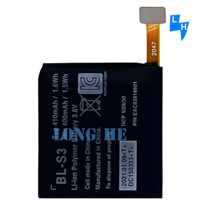 デュアルIC保護 BL-S3 410mAh 1.6Wh スマートウォッチ バッテリー