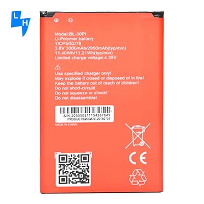 BL-30PI 3000mAh OEM リチウムイオン携帯電話バッテリー Itel 1408 Batteira