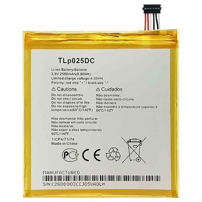 モバイルバッテリー TLP025DC アルカテル OneTouch pixi 4 6.0 OT8050D オリジナル 充電可能