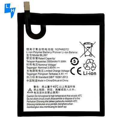 OEM 500PCS ダブルIC 保護 3000mAh リチウムバッテリー レノボ K6 BL267