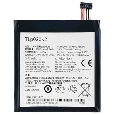 アルカテルワンタッチアイドル3 4.7 OT6039 6039Y 6039H 6039K バッテリー 2000mAh TLP020K1 TLP020K2