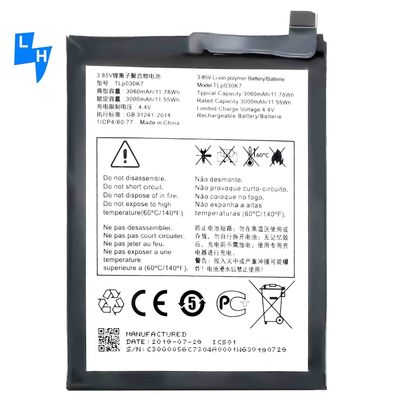 元の容量OEM TLP030K7 アルカテル 1S 携帯電話の充電電池