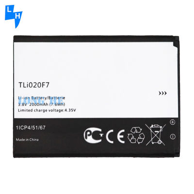 TLI020E7 バッテリー アルカテル ピキス 4 ポップ C7 ポップ 2 5045D 5042D 7040 7040D 7041 3.8V 2000mAh