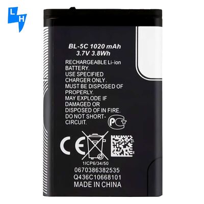 500PCS MOQ BL-5C 1020mAh バッテリー ノキア C2-01 2700 クラシック 6030 3110C 1100 1200 1650