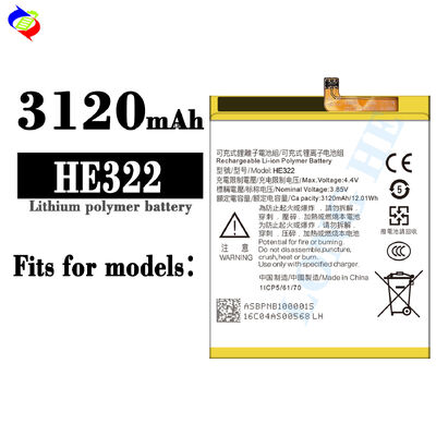 ノキア HE322用の3.85V 3120mAhの充電可能なバッテリーを交換する