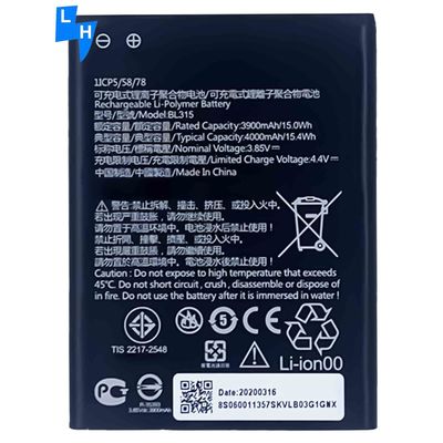 携帯電話バッテリー BL315 4000mAh バッテリー レノボA7ポリマーリチウムイオンバッテリー