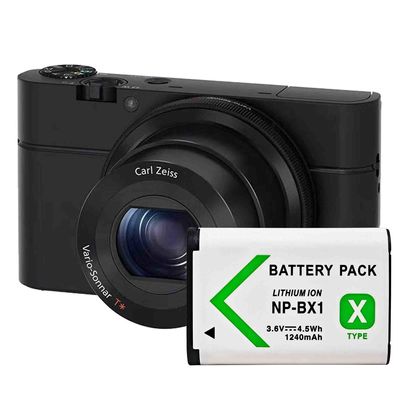 ソニー DSC-RX100 DSC-WX500 DSC-HX400 ZV-1 カメラ用の1240mAh 4.5V 再充電電池