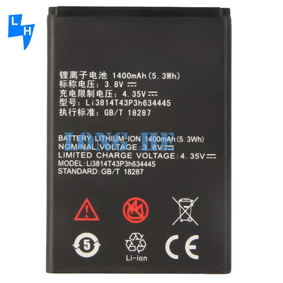 携帯電話 バッテリー 1400mAh 再充電可能 ZTE ブレイド L110 A112 V815W Li3814T43P3h634445